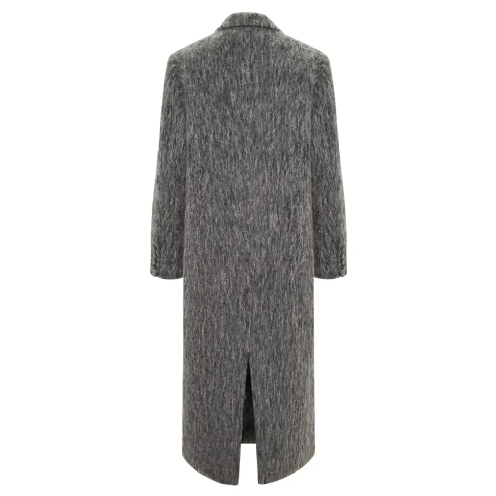 Abrigo de Lana Gris Oversized de Moda