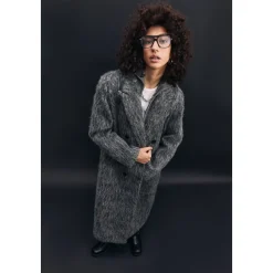 Abrigo de Lana Gris Oversized de Moda