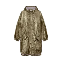 Abrigo Impermeable Metálico Oversized