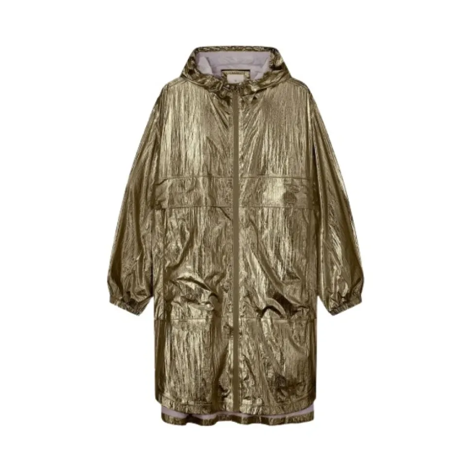 Abrigo Impermeable Metálico Oversized