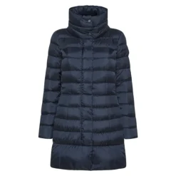 Abrigo Largo Azul Cuello Alto