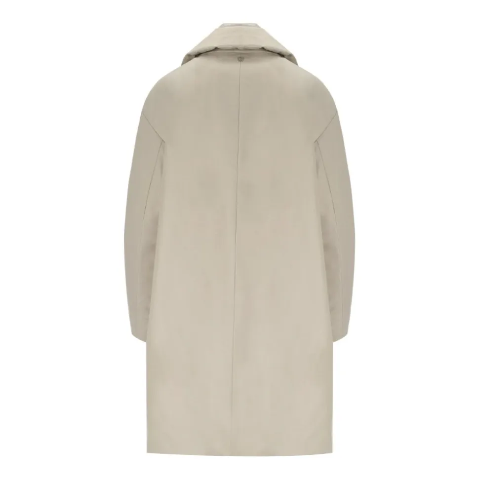 Abrigo Miranda de Algodón Beige con Cuello en V
