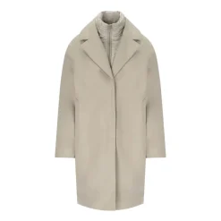Abrigo Miranda de Algodón Beige con Cuello en V