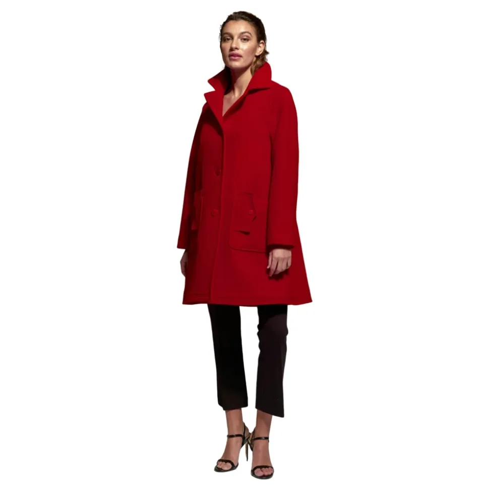 Abrigo Rojo Oscuro de Lana - 40