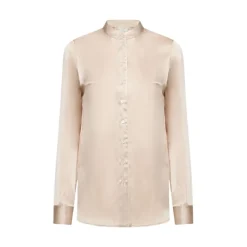 ADANAGUM Camisa de seda de manga larga