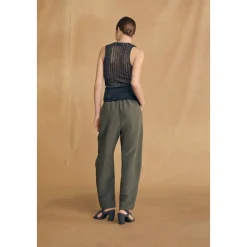 Ama, pantalon de lino y seda verde oceano-