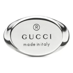 Anillo Chevalier con placa ovalada Gucci