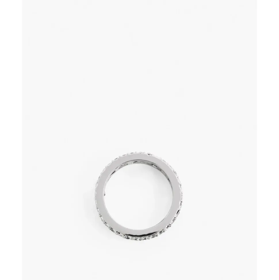Anillo de Plata con Monograma y Cristales