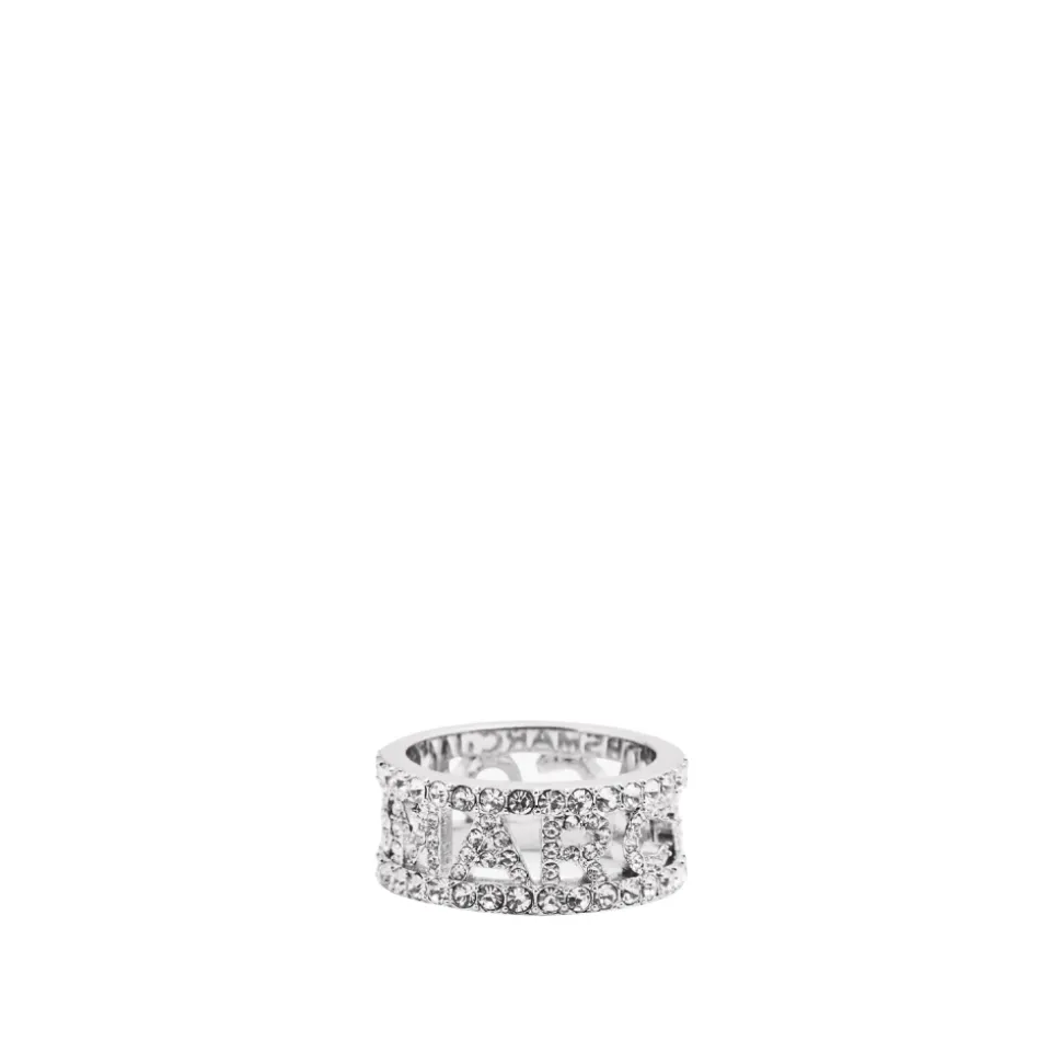 Anillo de Plata con Monograma y Cristales