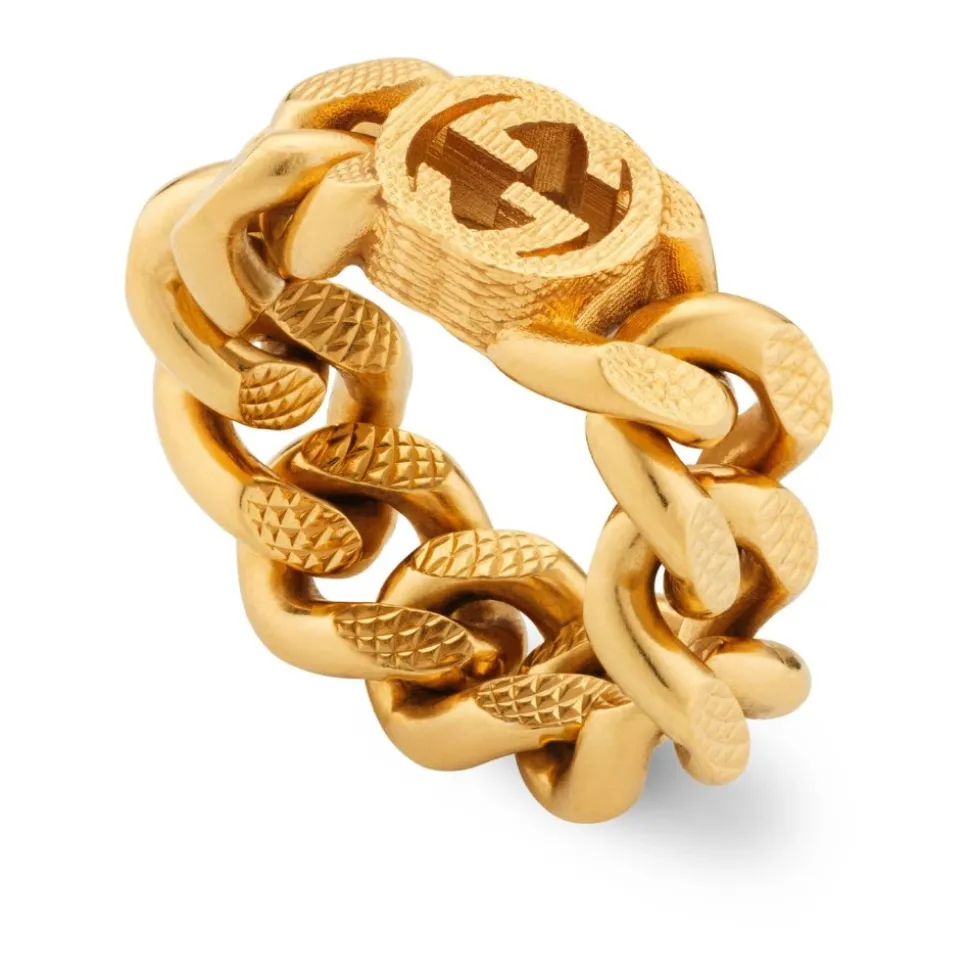 Anillo Interlocking G Gourmette Chain