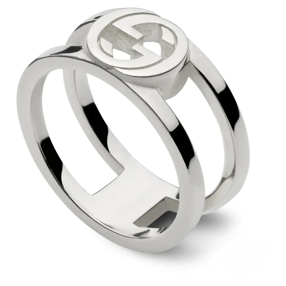 Anillo Interlocking Interlocking G en plata de ley_grande 9mm
