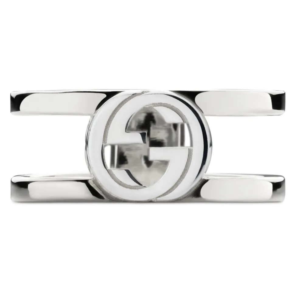 Anillo Interlocking Interlocking G en plata de ley_grande 9mm