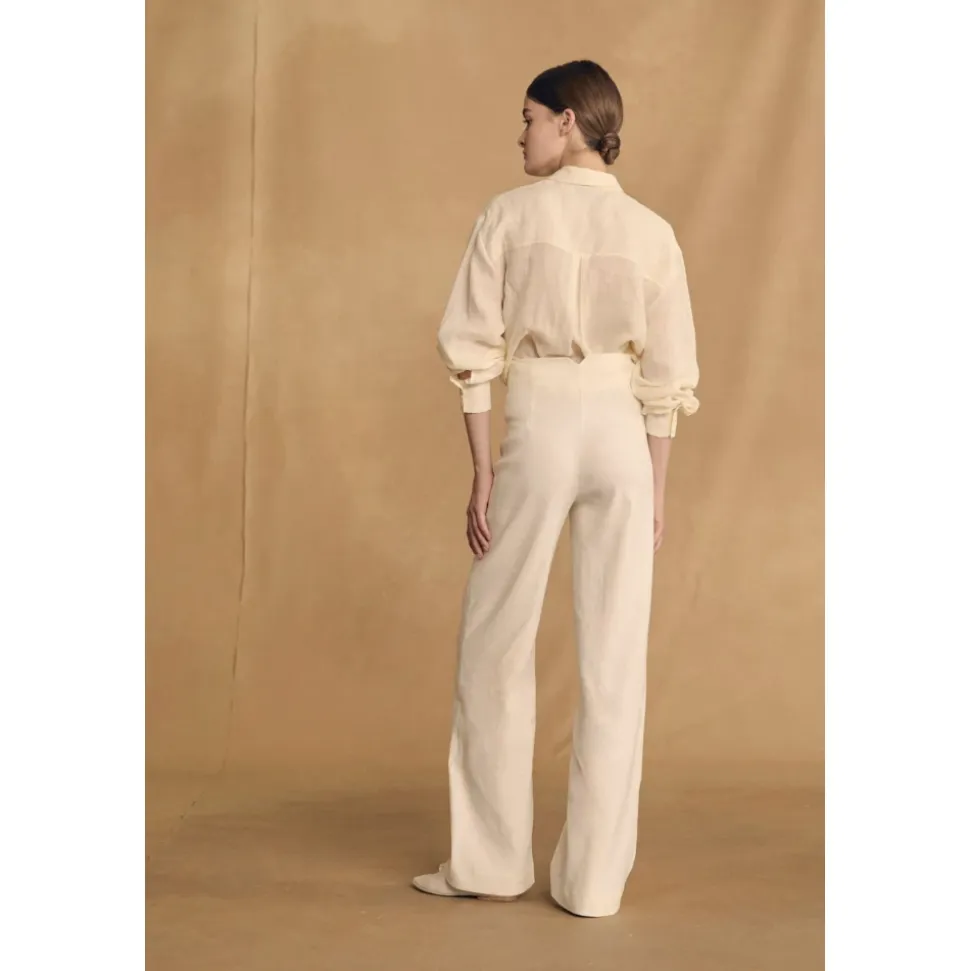 Asa, pantalon marfil-