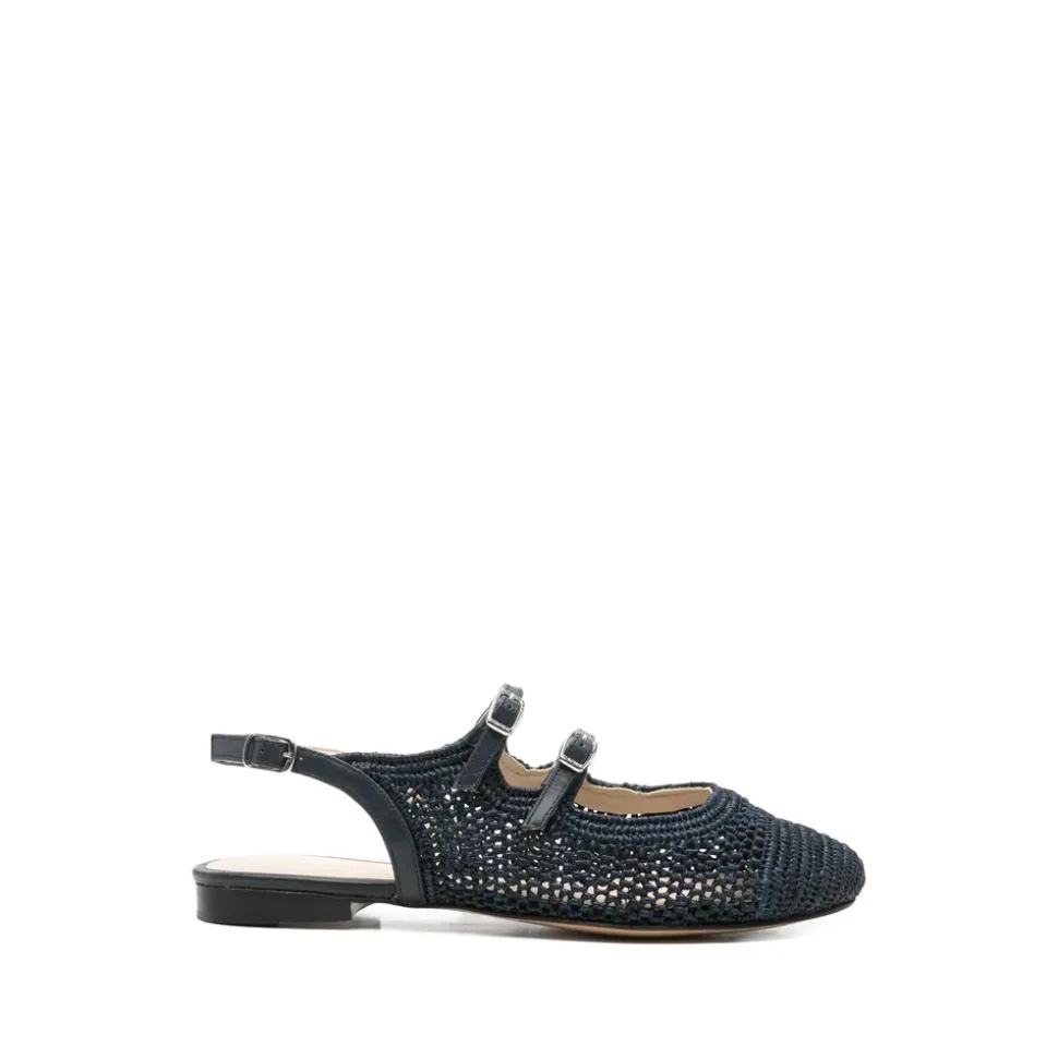 Bailarina Slingback con Hebilla y Textura Tejida
