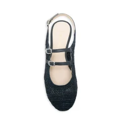 Bailarina Slingback con Hebilla y Textura Tejida