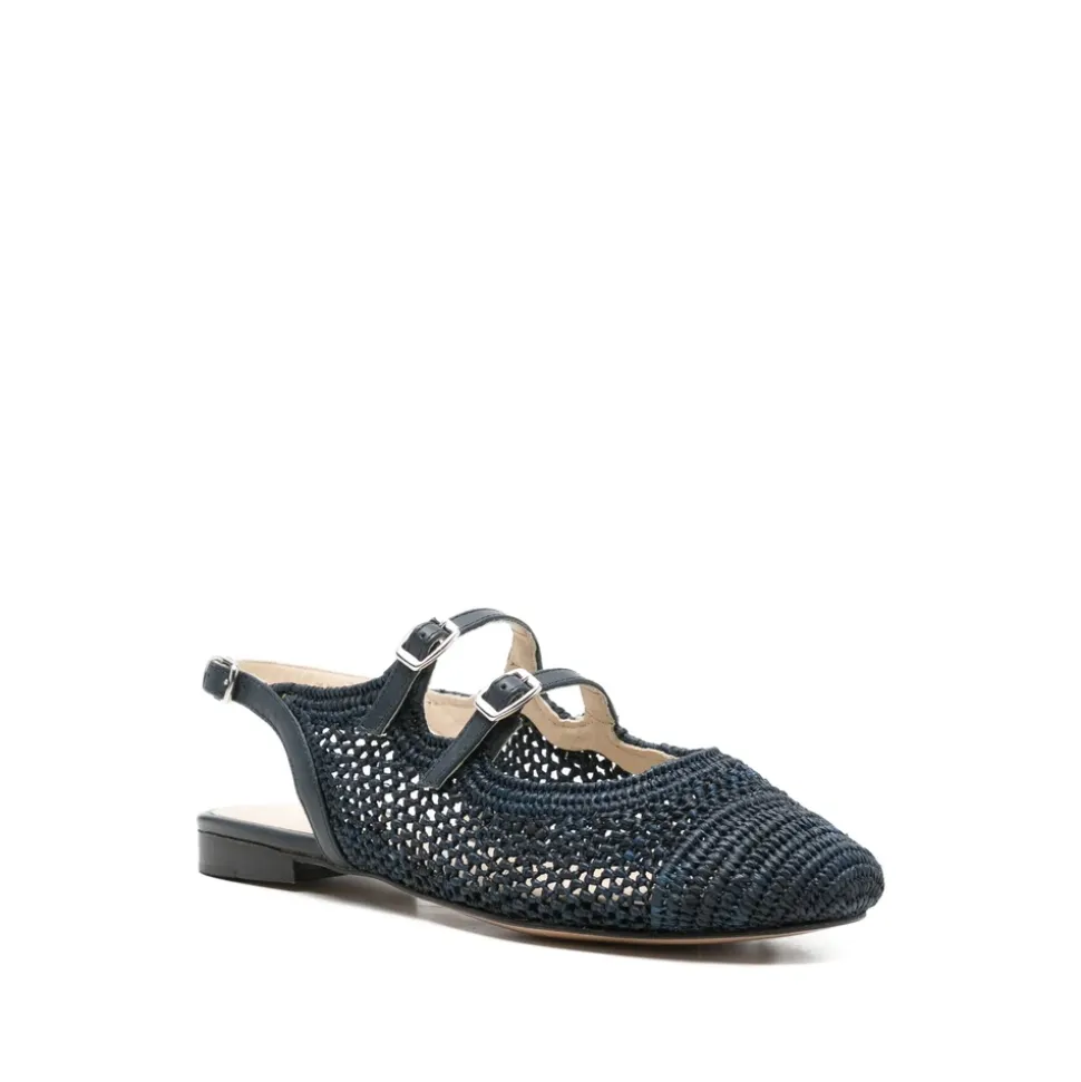 Bailarina Slingback con Hebilla y Textura Tejida