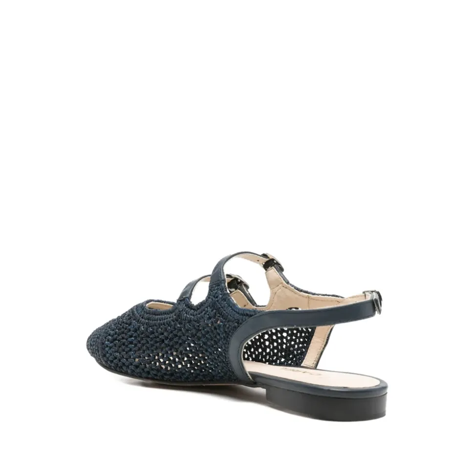 Bailarina Slingback con Hebilla y Textura Tejida