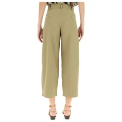 Beige Cargo Cropped Wide Leg Trousers