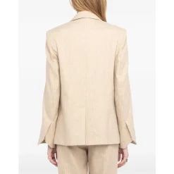BLAZER BEIGE RAYAS DORADAS