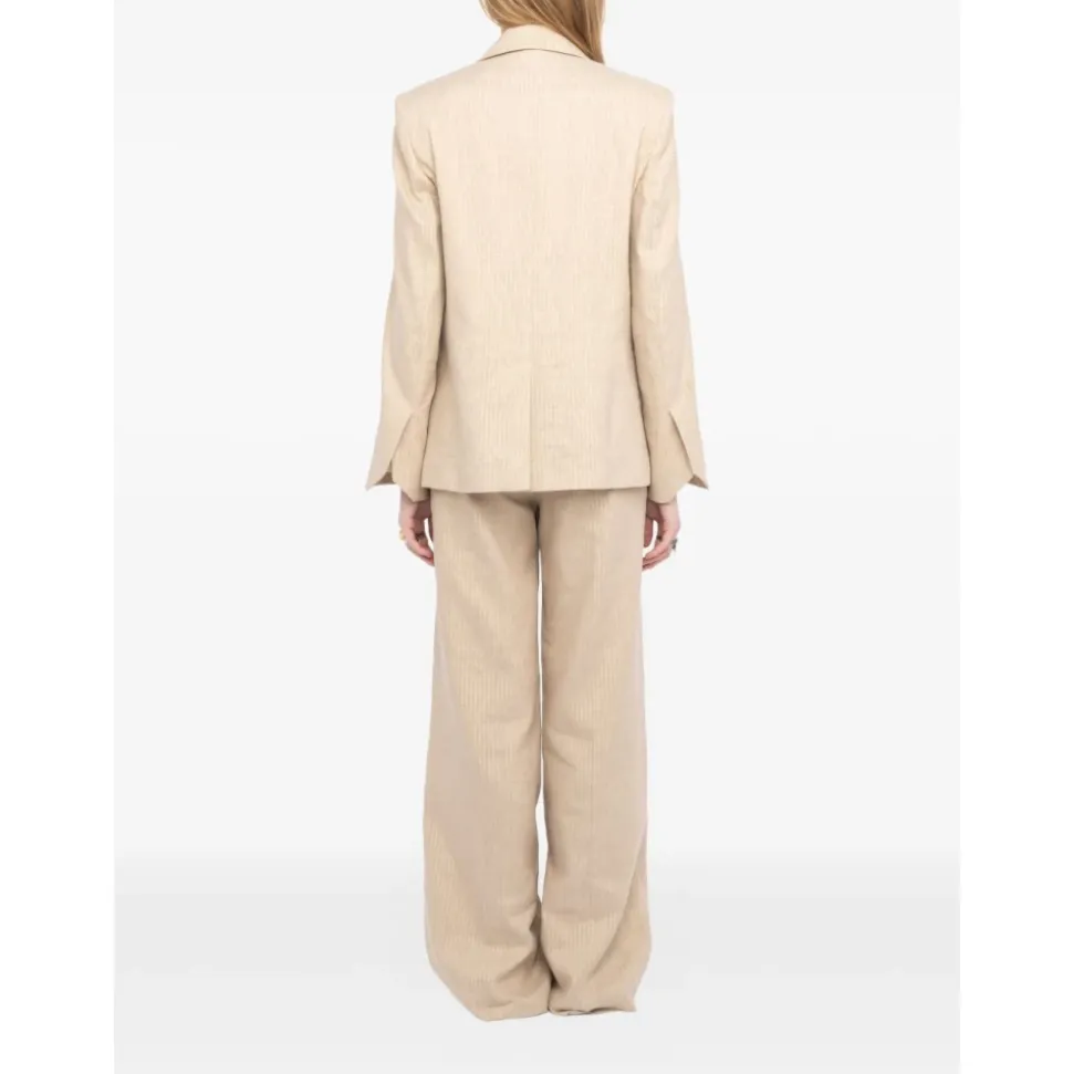 BLAZER BEIGE RAYAS DORADAS