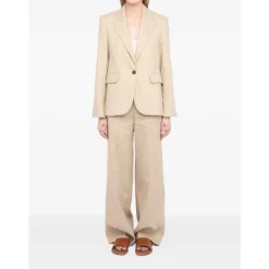 BLAZER BEIGE RAYAS DORADAS