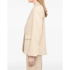 BLAZER BEIGE RAYAS DORADAS