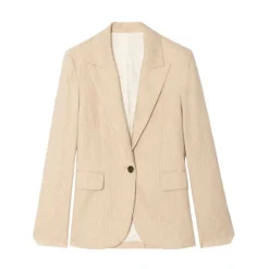 BLAZER BEIGE RAYAS DORADAS