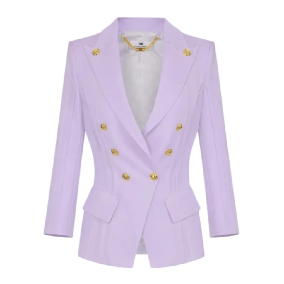 Blazer elástico de crepé doble