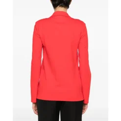 Blazer Rojo Intenso de Punto Elástico