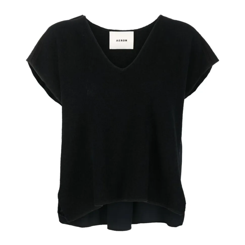 Blusa Casual Negra de Viscosa
