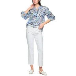 Blusa con estampado de lirios