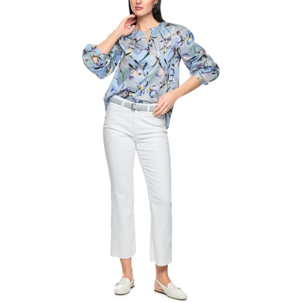 Blusa con estampado de lirios