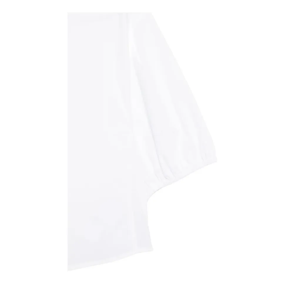 Blusa Corta con Mangas Abullonadas