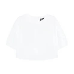 Blusa Corta con Mangas Abullonadas