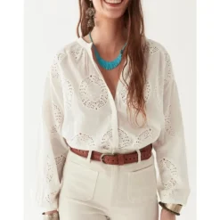 Blusa de Algodón Bordada
