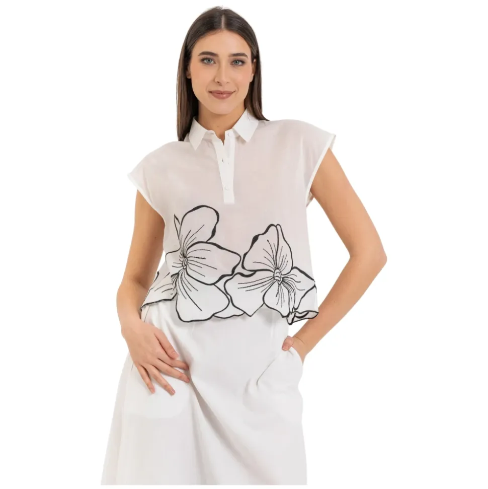 Blusa de Algodón con Estampado Floral