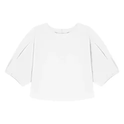 Blusa de popelina con mangas abullonadas