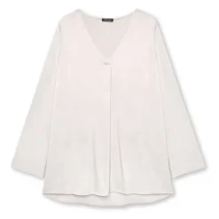 Blusa de satén de viscosa con cuello en V