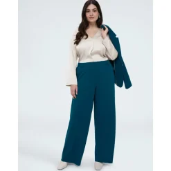 Blusa de satén de viscosa con cuello en V