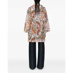Blusa Estampada de Algodón y Seda