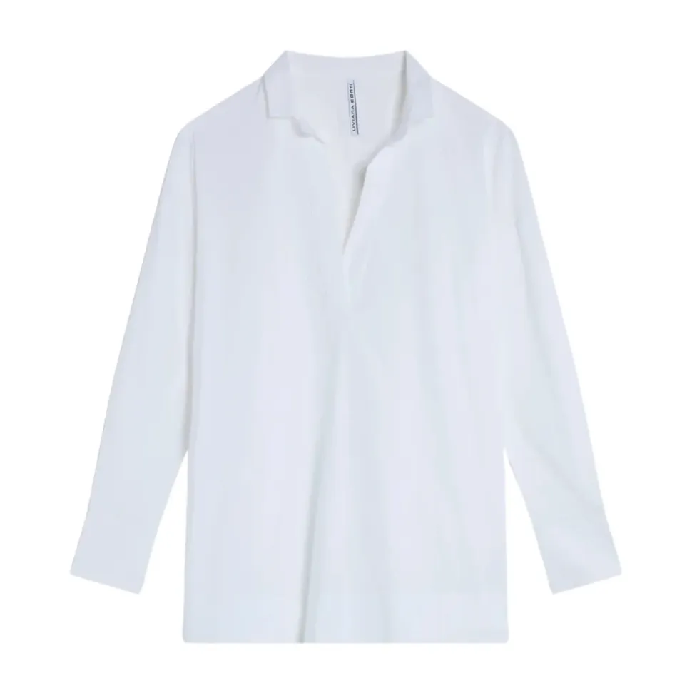 Blusa Oversize de Algodón con Cuello en V