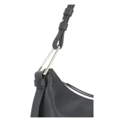 Bolso de hombro de cuero negro con asa