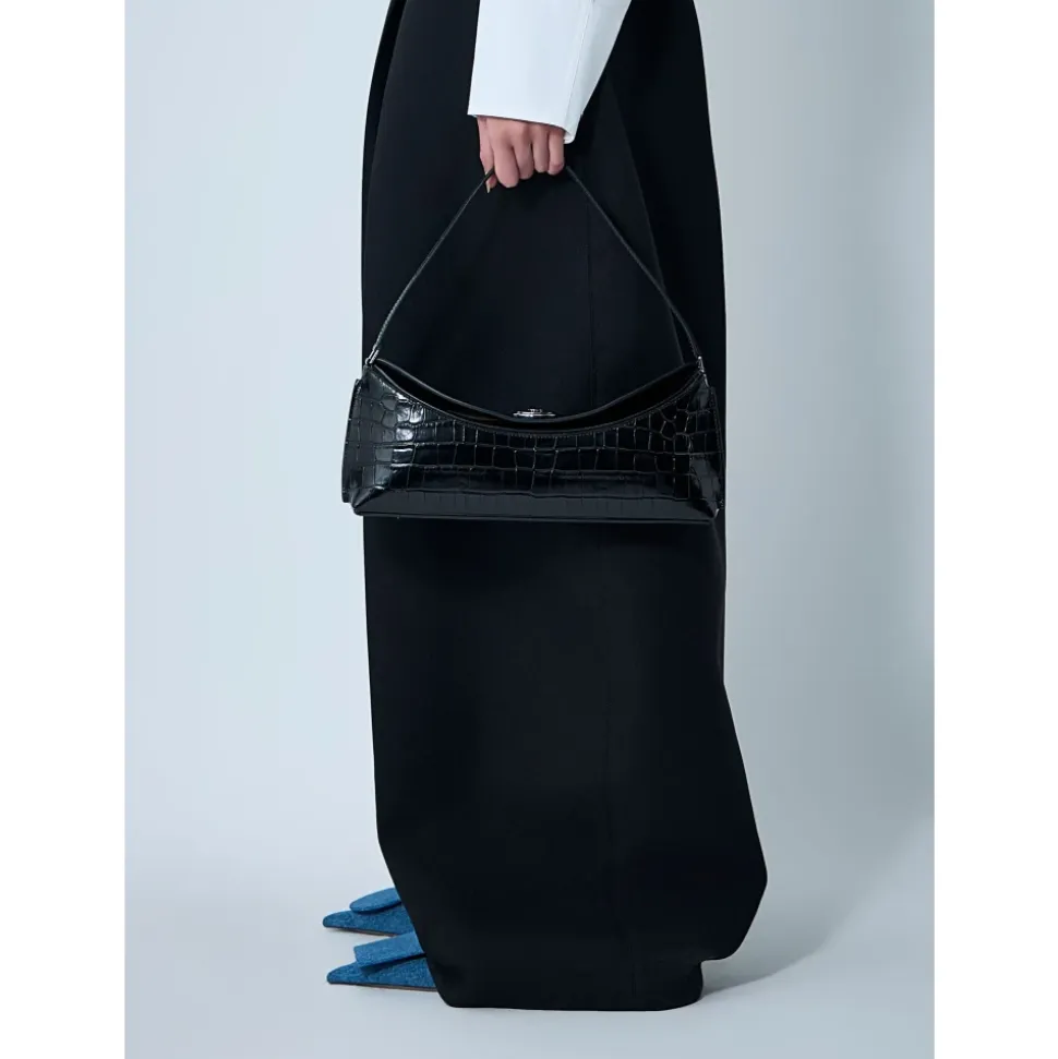 Bolso de Hombro de Cuero Redondo