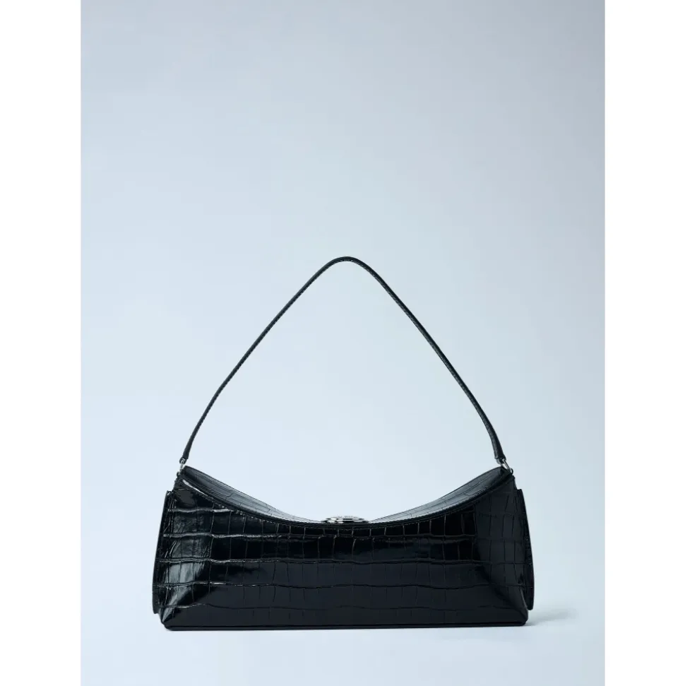 Bolso de Hombro de Cuero Redondo