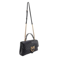 Bolso de mano de cuero matelassé con hebilla Love Birds