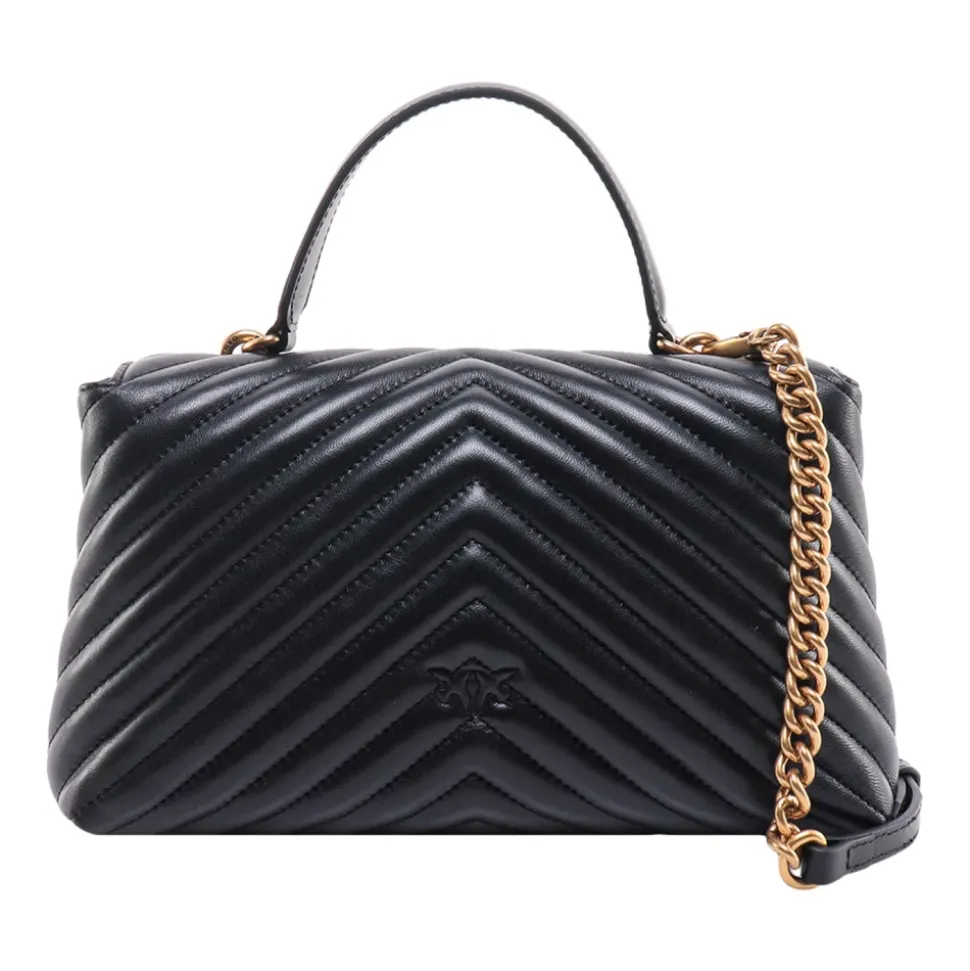 Bolso de mano de cuero matelassé con hebilla Love Birds
