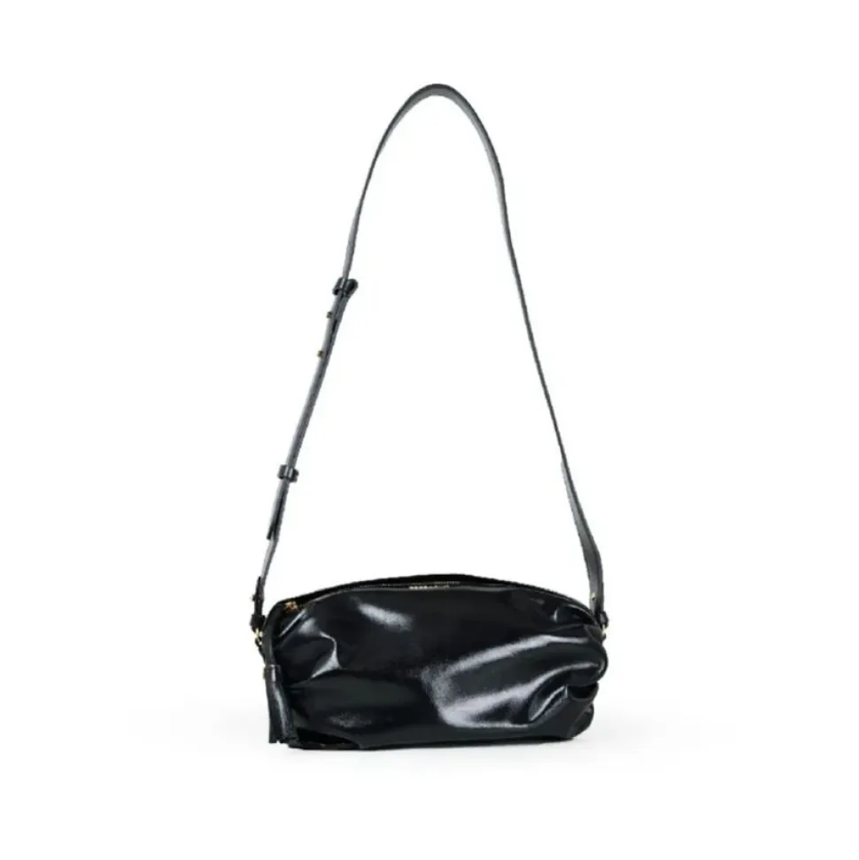 Bolso de mano de piel lisa brillante