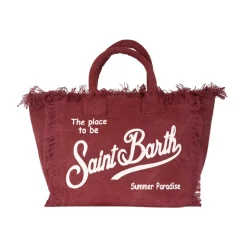 Bolso de Verano de Lona Borgoña con Flecos