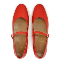 Bombas rojas de suela plana de Mary Jane