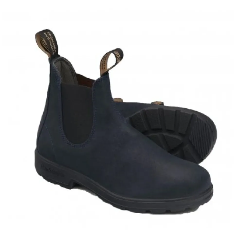 Bota Chelsea de ante azul marino